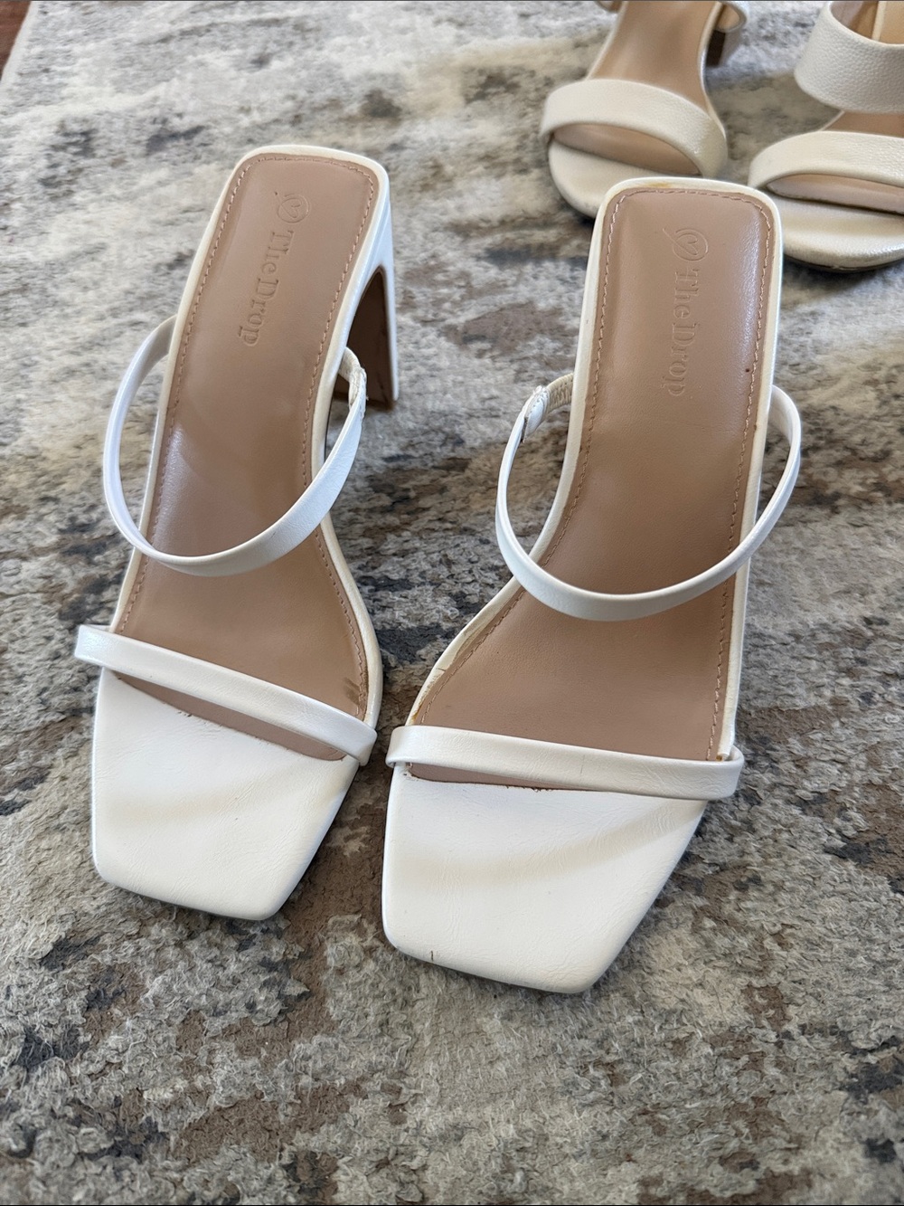 Sole Society White Strappy Square-Toe Heels